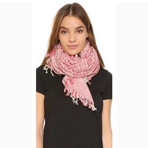 Madewell Red and White Patterned Scarf